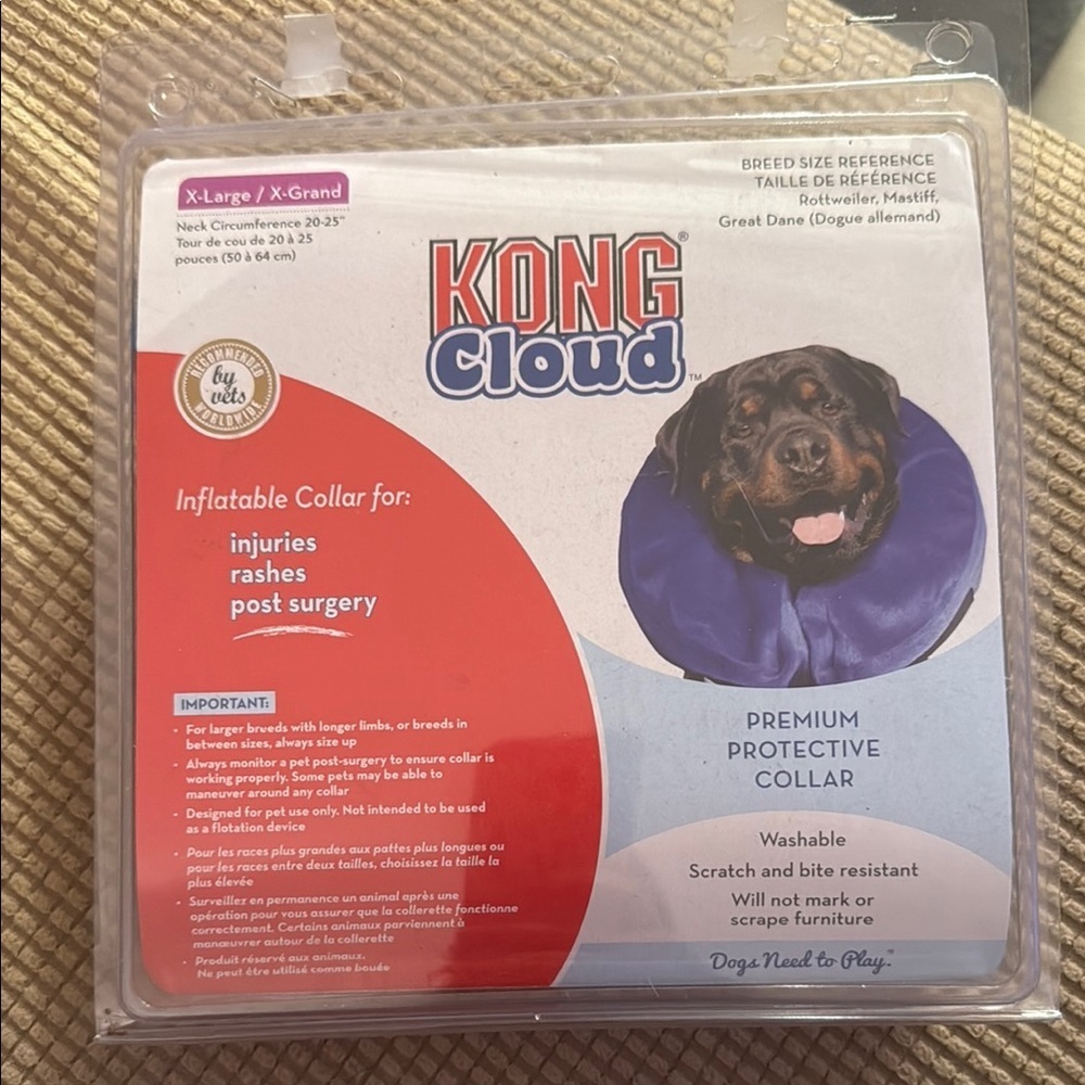 KONG Cloud Inflatable Protective Collar in Blue - Picture 2 of 8